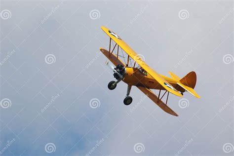 Biplane stirman flies - sound effect