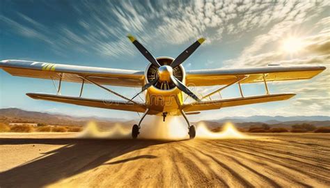 Small propeller airliner taking off - sound effect