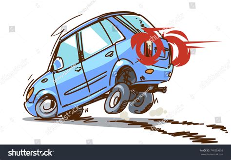 Harsh car brake (2) - sound effect