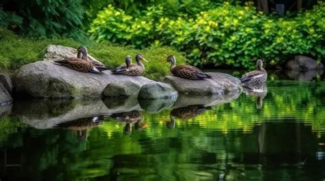 Ducks on the pond, rustic atmosphere in the background - sound effect