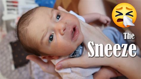 Newborn baby sneezes - sound effect