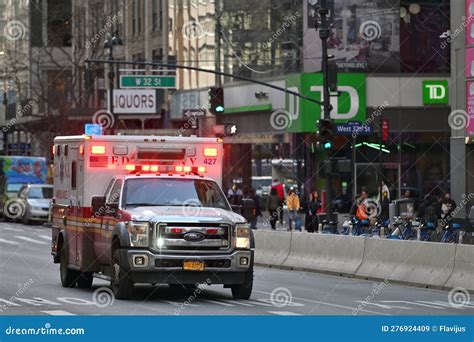 Ambulance rides with siren, sound from inside