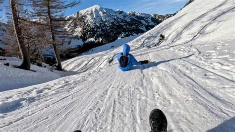 Sled rides down mountain - sound effect