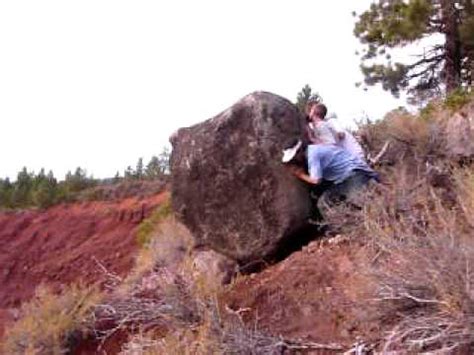 Large rocks roll down the slope - sound effect