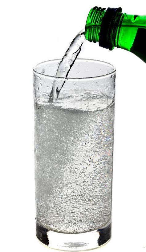 Soda water is poured into a glass - sound effect