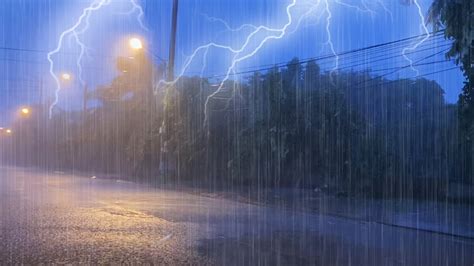 Heavy rain with thunder and wind - sound effect