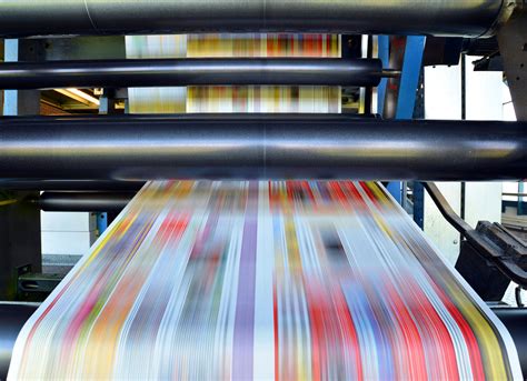 Production, printing: conveyors run at different speeds - sound effect