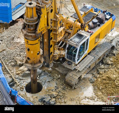 Drilling at a construction site - sound effect