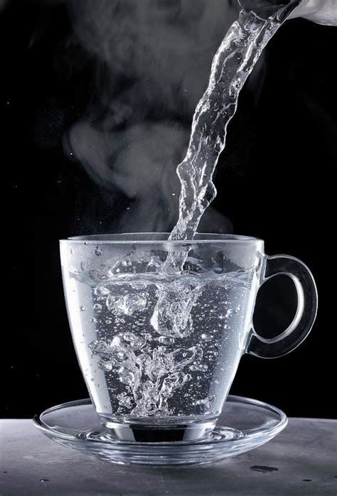 Boiling water in a cup of tea - sound effect