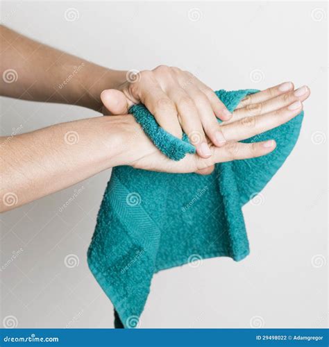 Hands dry with a towel - sound effect