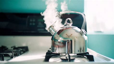 Kettle boiling with a whistle - sound effect