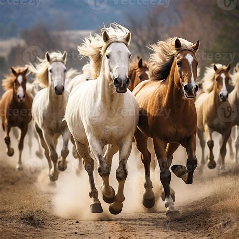 Horse gallops on soft surface (artificial sound)