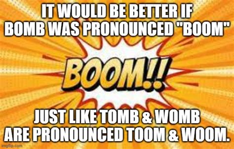 Man pronounces boom (booms) - sound effect